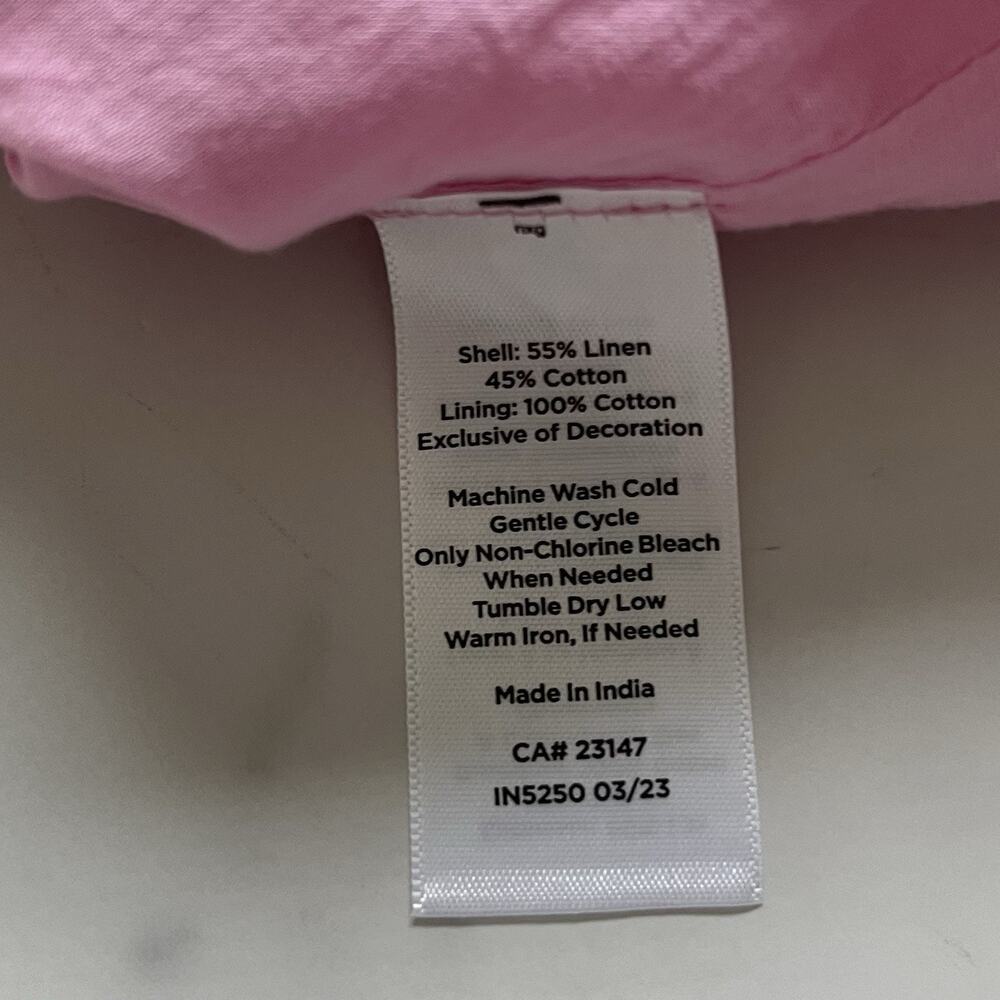 Talbots Embroidered Linen Shift Dress Eyelet Pink Size 6 Coastal Preppy Chic - Picture 6 of 9